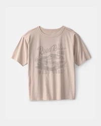 Boys Road Racer Car Graphic Tee - Tan