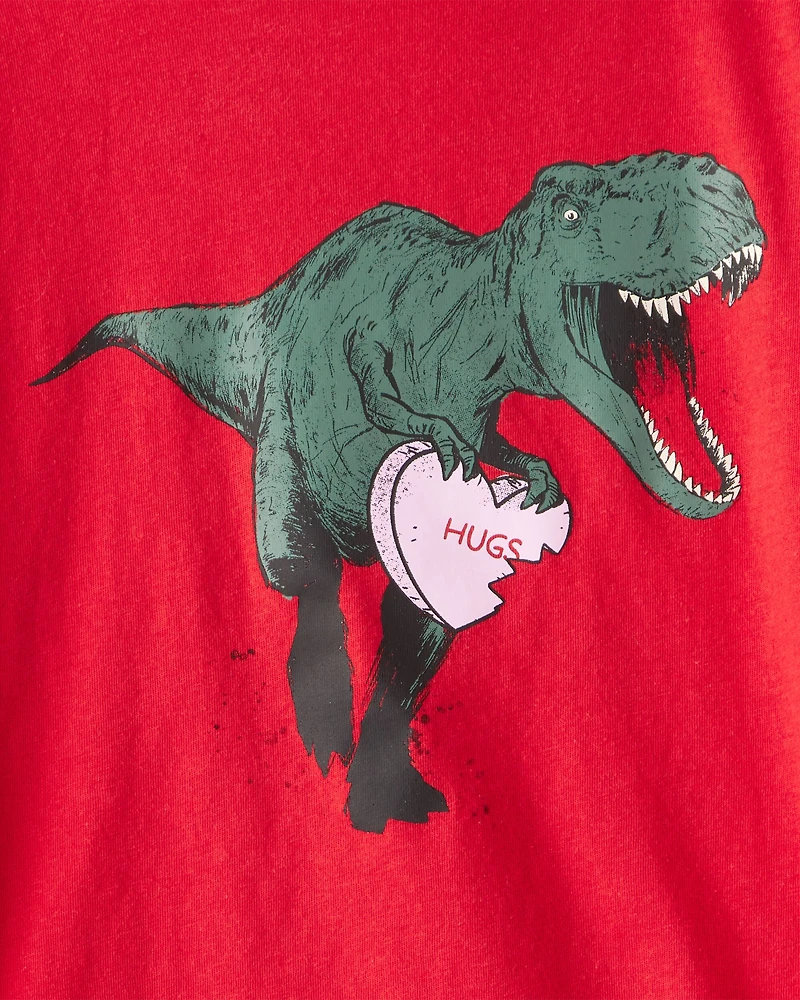 Boys Dinosaur Long-Sleeve Graphic Tee - Red