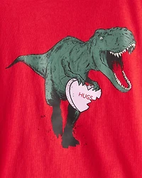 Boys Dinosaur Long-Sleeve Graphic Tee - Red