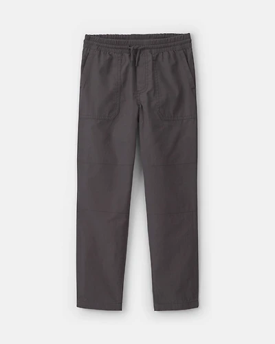 Boys Canvas Pull-On Pants - Grey