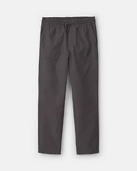Boys Canvas Pull-On Pants - Grey