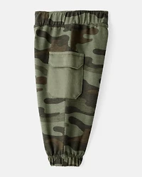 Baby Boy Camping Camo Cotton Long-Sleeve Bodysuit & Pant Set - Green/Beige