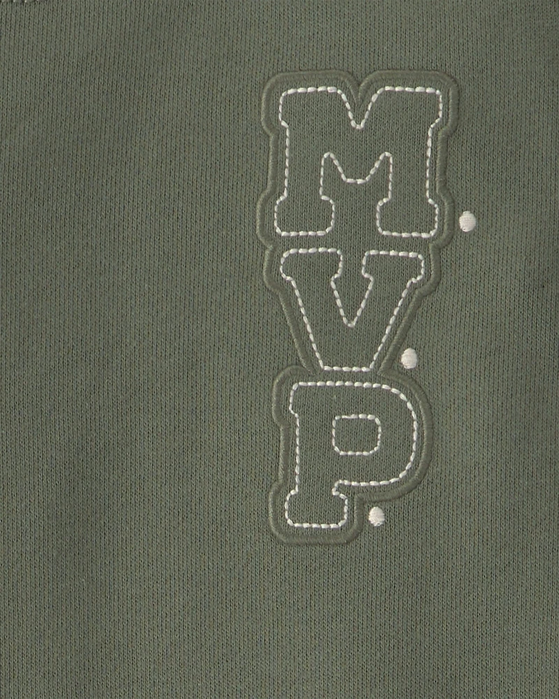 Toddler Boy 2-Piece 'MVP' French Terry Long-Sleeve Top & Pant Set - Olive Green