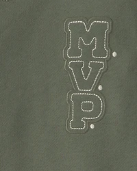 Toddler Boy 2-Piece 'MVP' French Terry Long-Sleeve Top & Pant Set - Olive Green