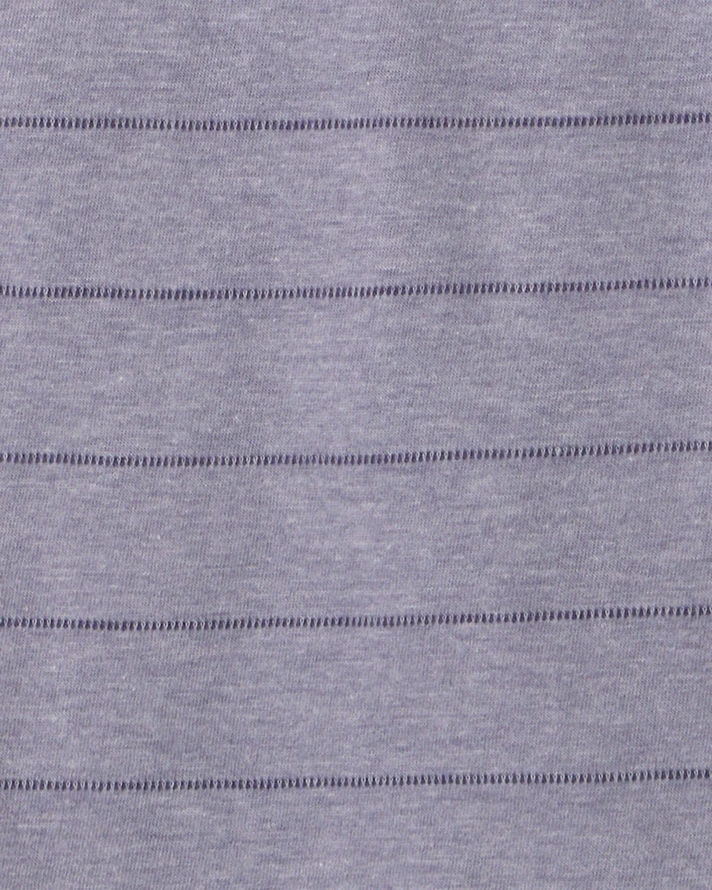 Boys Striped Henley T-Shirt - Dark Blue