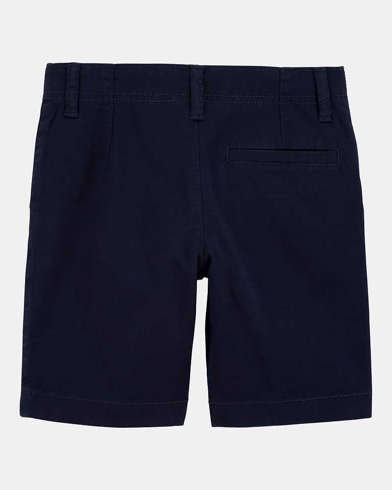 Kid Stretch Chino Uniform Shorts - Navy