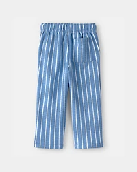 Toddler Striped French Terry Pants - Blue/White