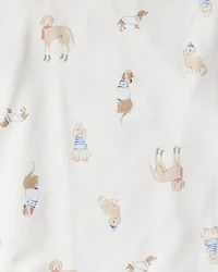 Kid Dog Print PurelySoft 2-Piece Pajamas - White