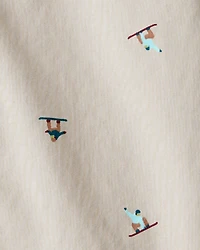 Boys Snowboarding Button-Down Shirt - Khaki