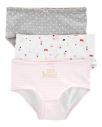 3-Pack Princess Print Brief Cotton Underwear