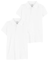 Kid 2-Pack White Polo Uniform Shirt Set