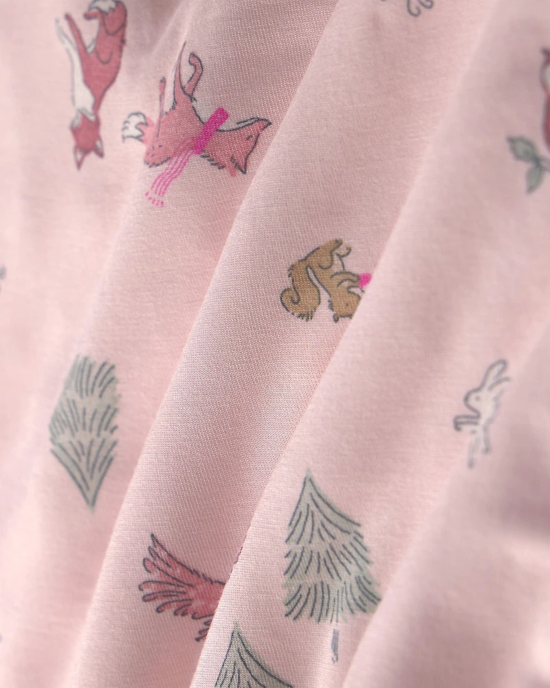 Toddler Girl 2-Piece Woodland PurelySoft™ Snug Fit Pajama Set - Pink