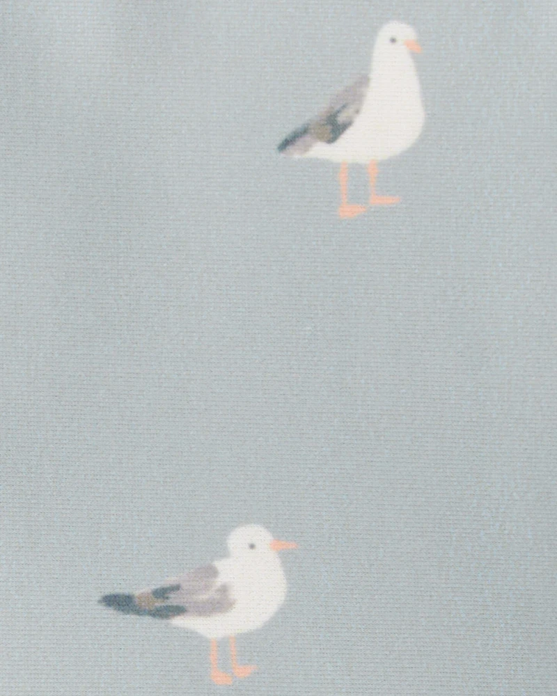 Baby Girl Recycled Seagull-Print Ruffle Swimsuit