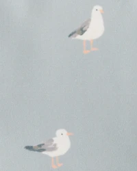 Baby Girl Recycled Seagull-Print Ruffle Swimsuit