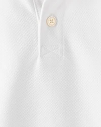 Toddler 2-Pack Pique Uniform Polo Shirts - White