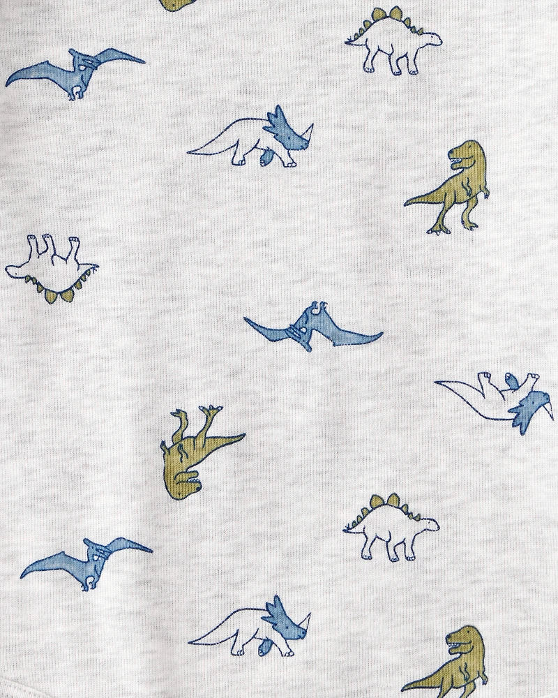 Baby 3-Piece Dinosaur Thermal Little Jacket Set - Blue/Heather