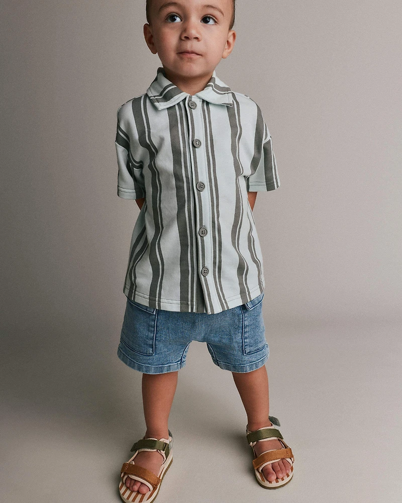 Toddler Boy Cargo Shorts in Denim