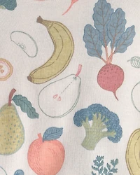 Baby 2-Piece Organic Cotton Ribbed Pajama Set in Veggie Fruit Print