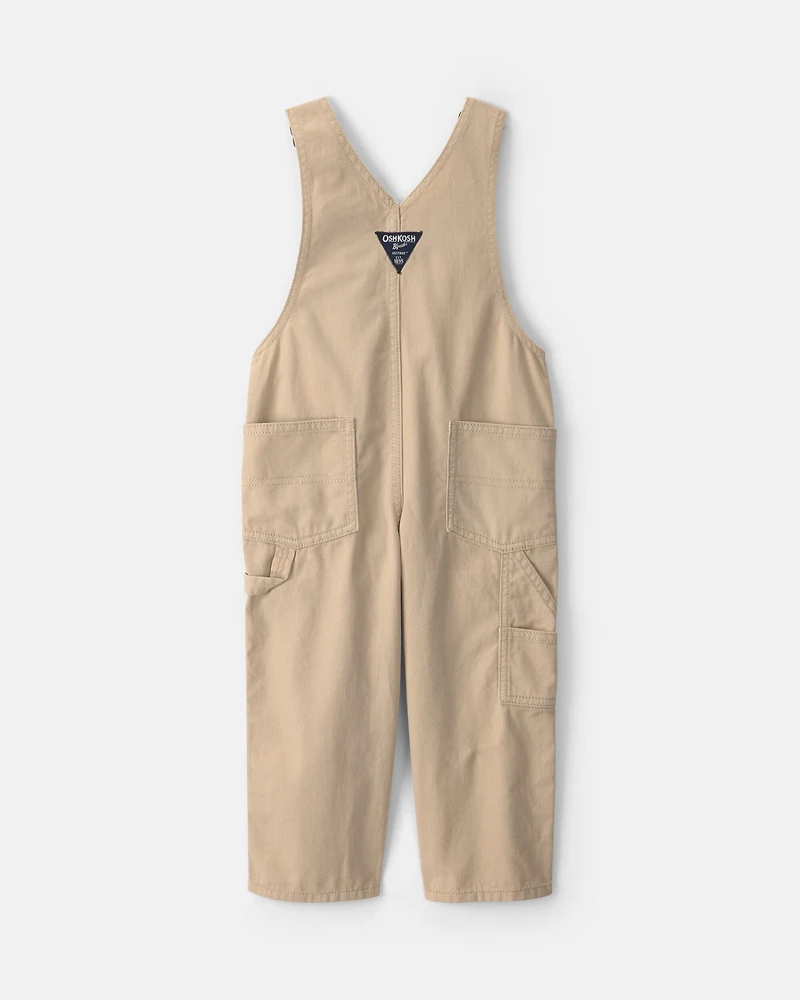 Toddler Train Overalls - Khaki