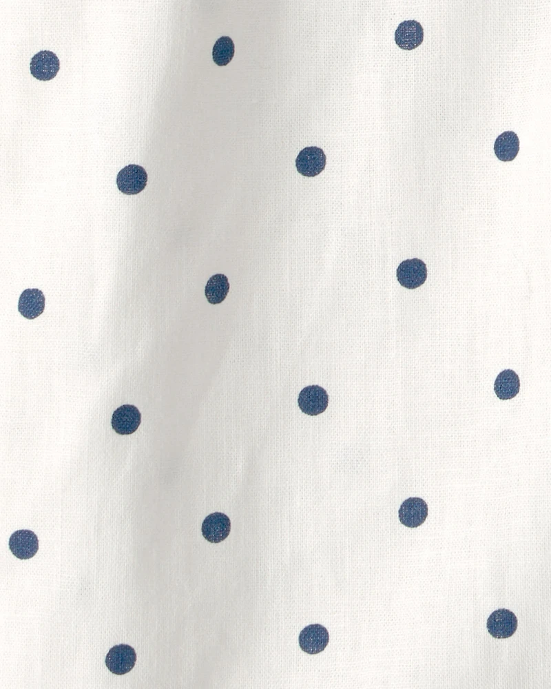 Baby Girl 2-Piece Polka Dot Short-Sleeve Tee & Pant Set - White