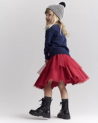 Toddler 'Fa la la' Christmas Tree Pullover Sweater - Navy