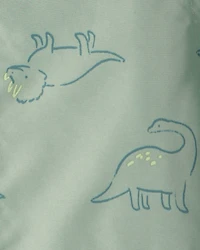 Toddler Boy Dinosaur Raincoat - Green