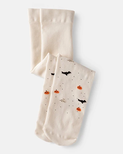Baby Girl Halloween Tights - Cream