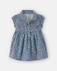 Baby Girl Floral Chambray Dress
