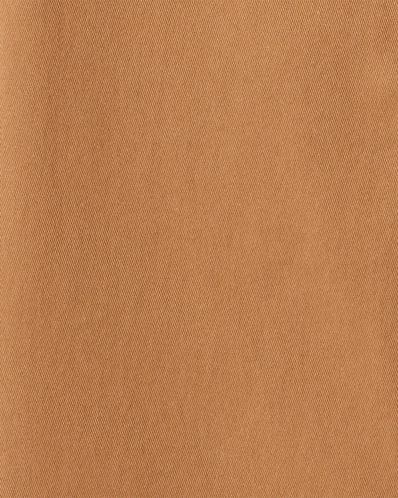 Boys Flat Front Fashion Pants - Brown