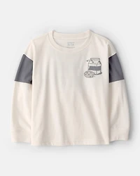 Toddler Boy Cookies & Milk Long-Sleeve Graphic Tee - Cream