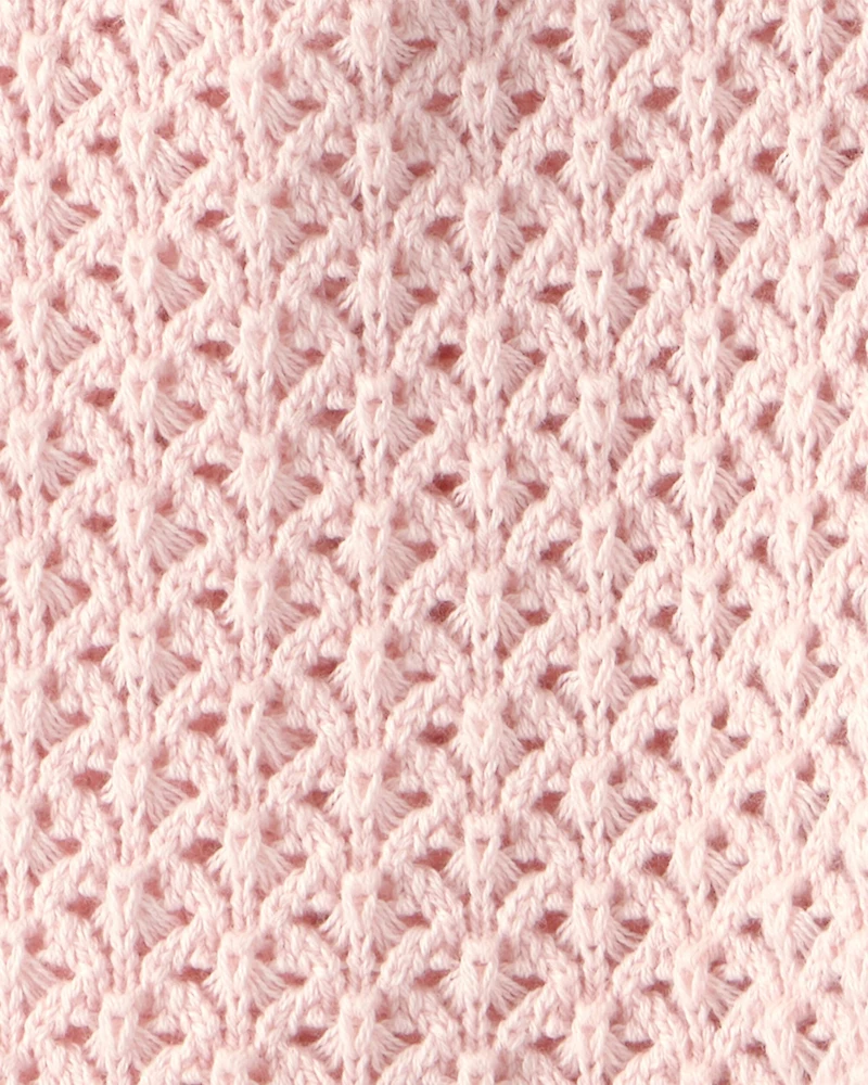 Baby Girl Organic Cotton Sweater Knit Romper
