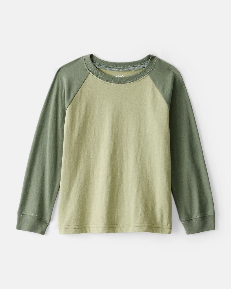 Toddler Boy Long-Sleeve Raglan Tee - Green
