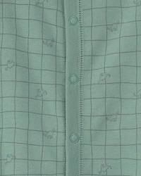 Baby Boy Dinosaur 100% Cotton Sleep & Play Pajamas - Green