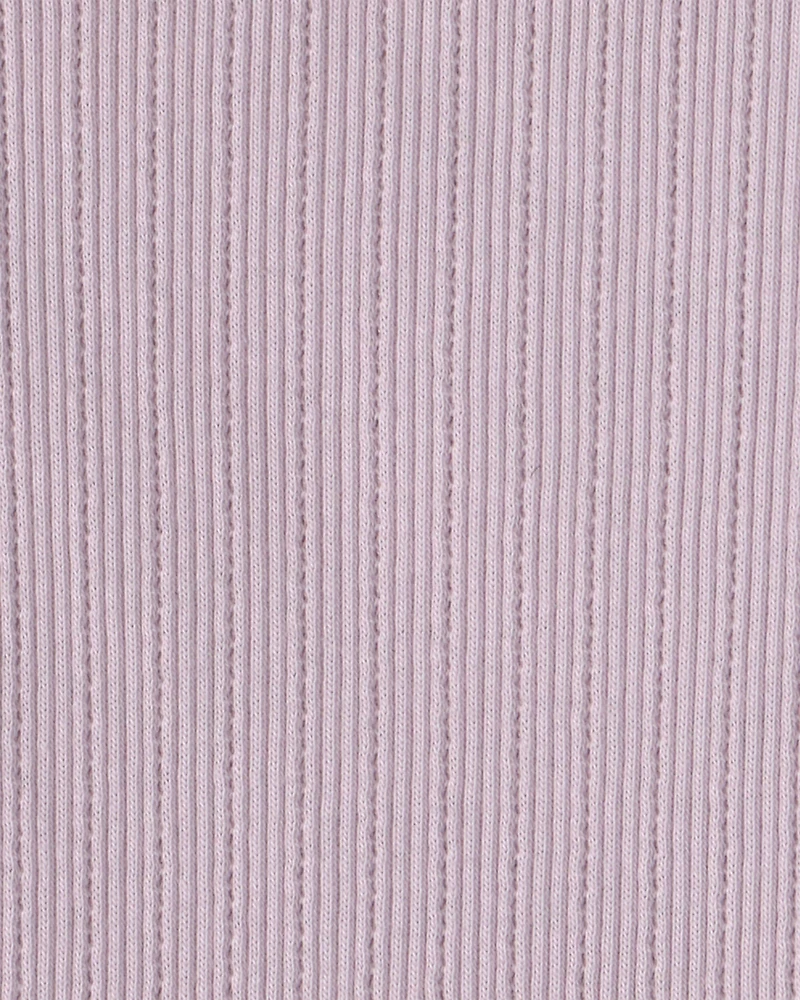 Girls Ribbed Top - Purple