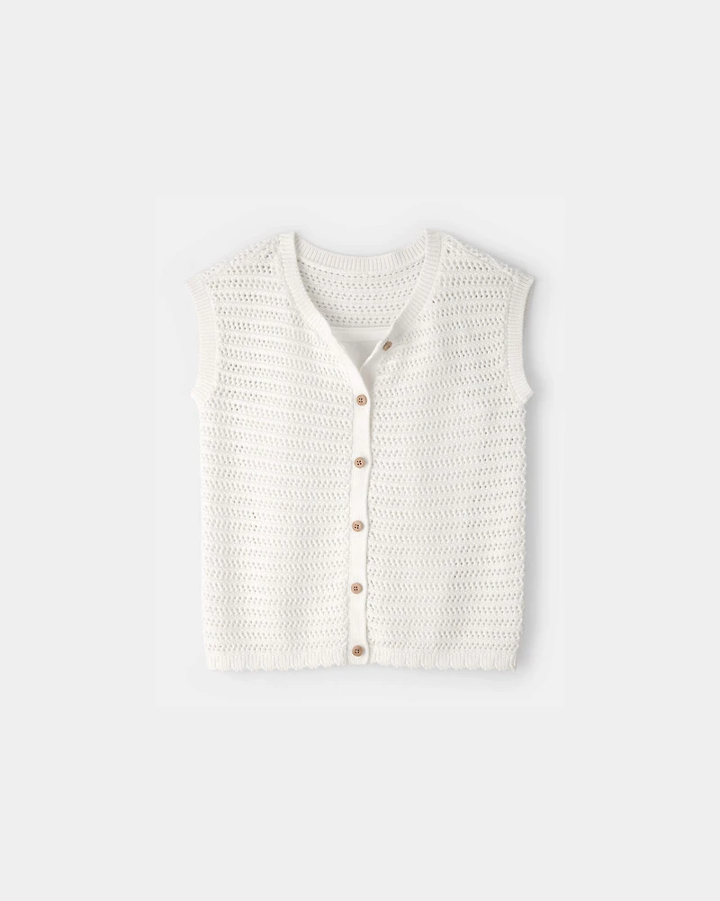 Girls 2-Piece Sweater Top Set - White