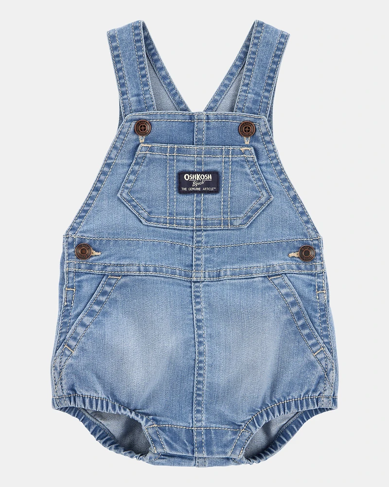 Baby Denim Bubble Romper - Blue
