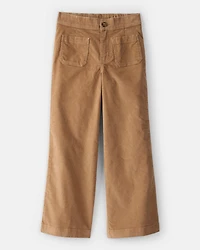 Girls Corduroy Wide-Leg Pants - Brown