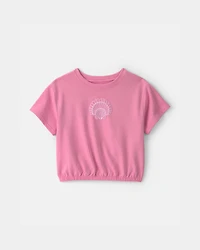 Girls Seashell French Terry Top - Pink