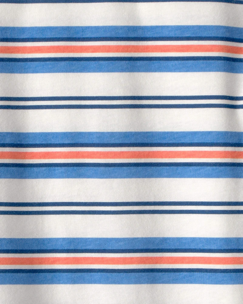 Kid Striped T-Shirt - Blue/Orange/Ivory