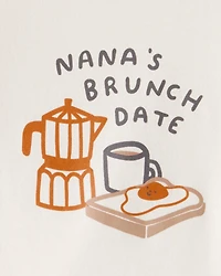 Baby Nana's Brunch Date Long-Sleeve Graphic Bodysuit - Cream