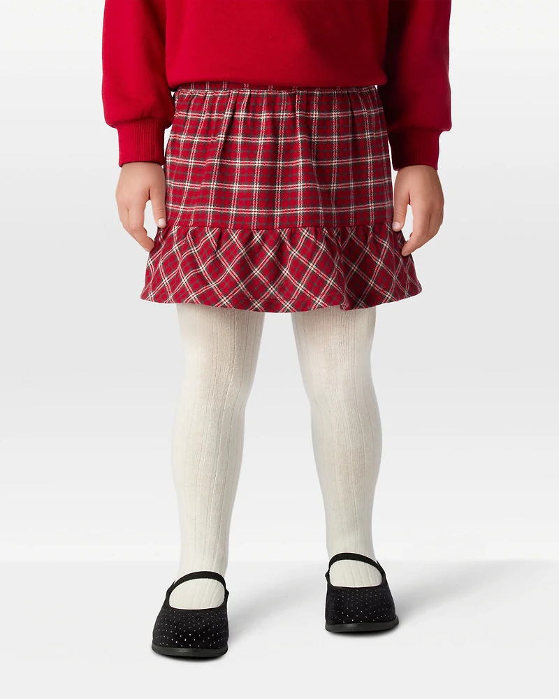 Toddler Girl Plaid Cotton Skort - Red