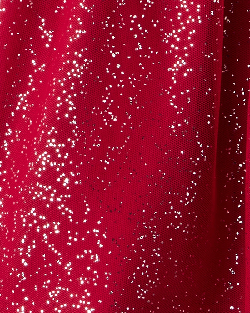 Girls Christmas 2-Piece Joy Long-Sleeve Top & Skirt Set - White