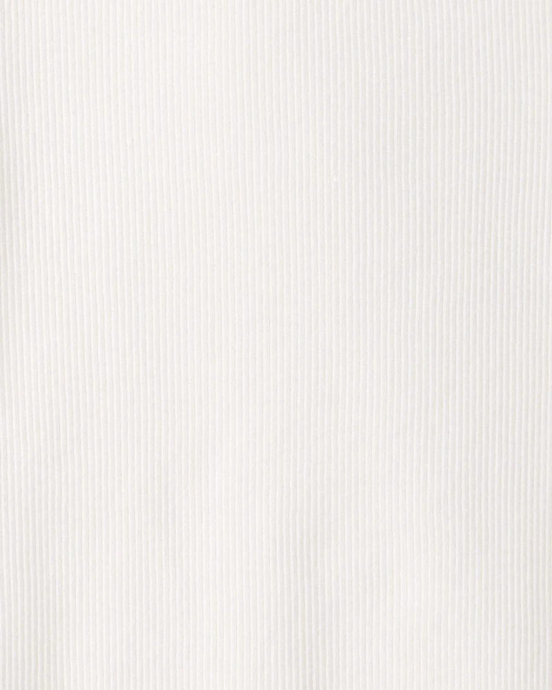 Girls Rib Top - White