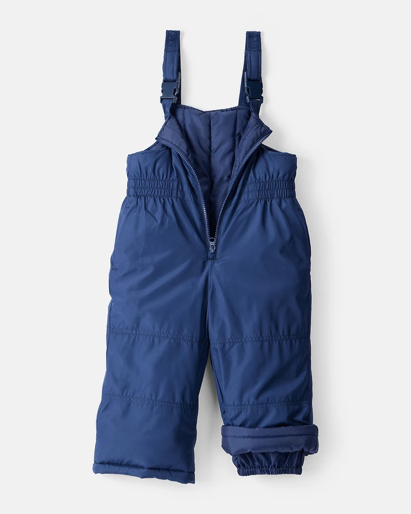 Toddler Boy 2-Piece Hooded Snowsuit Jacket & Bib Set - Navy