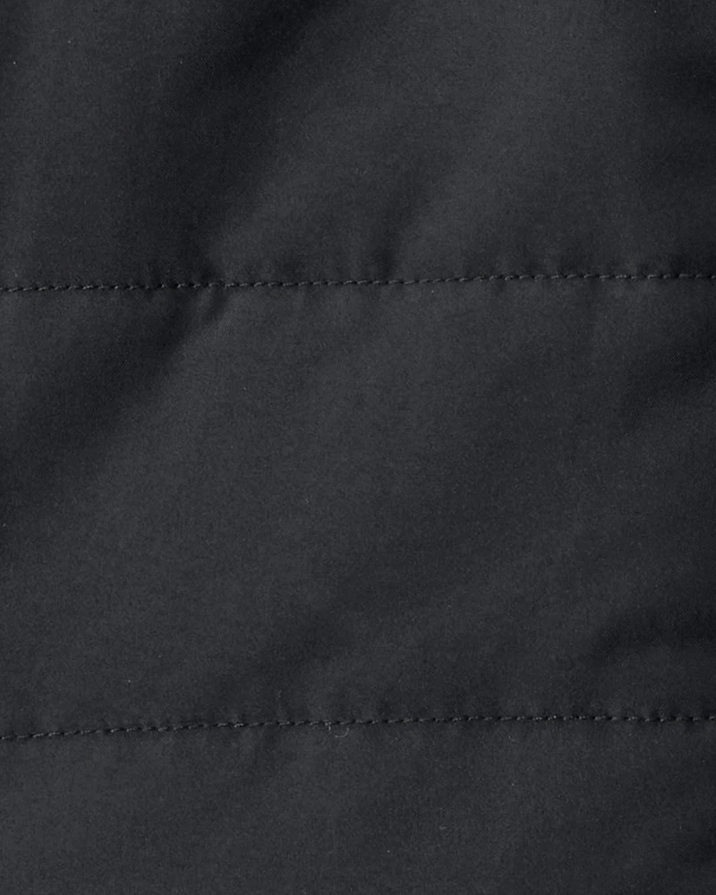 Baby Boy 3-Piece Quilted Vest Outfit Set - Grey/Black