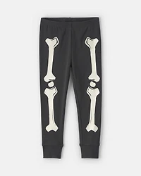 Baby 2-Piece Halloween Skeleton 100% Cotton Snug Fit Pajama Set - Black