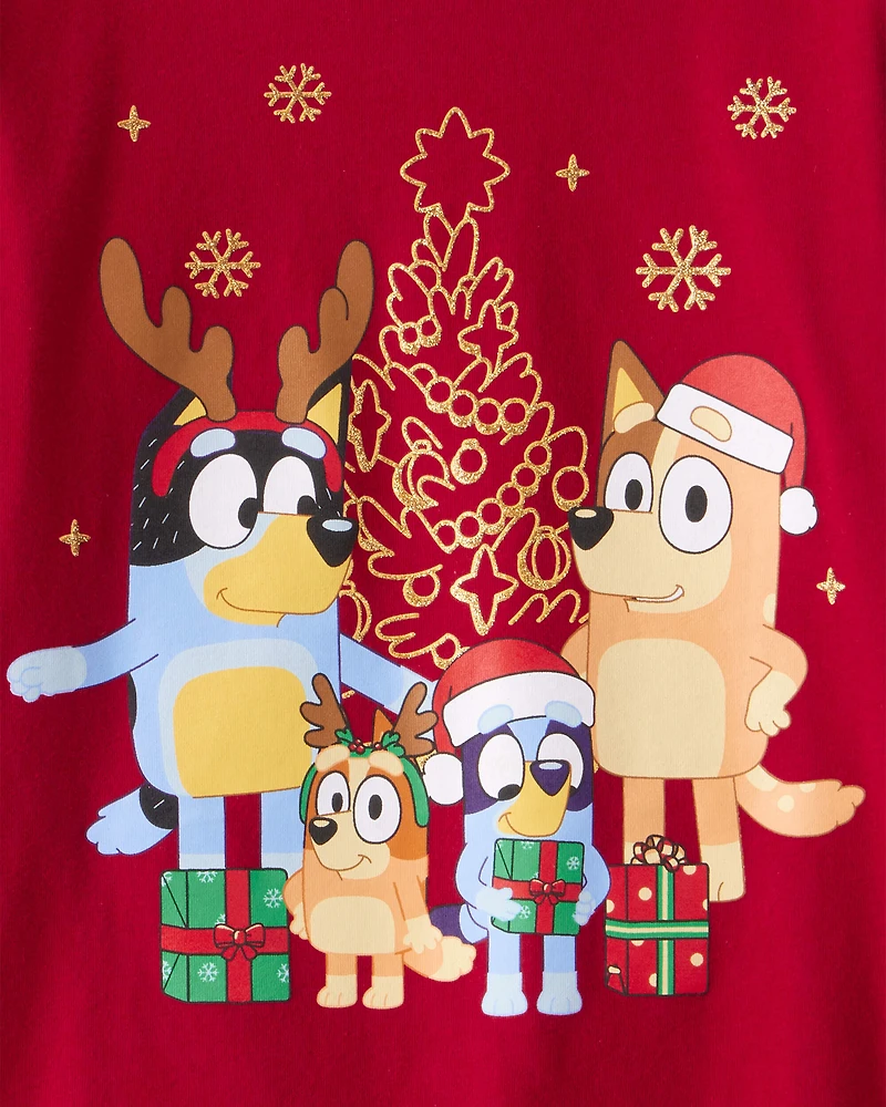 Girls Christmas Bluey™ Long-Sleeve Graphic Tee - Red