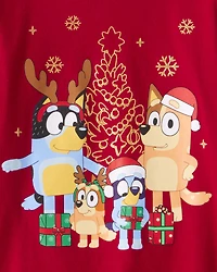 Girls Christmas Bluey™ Long-Sleeve Graphic Tee - Red