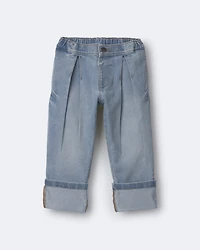 Toddler Cuffed Pant in Denim - Blue