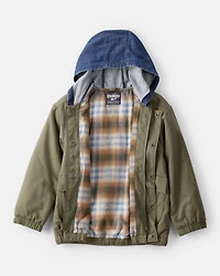Boys Long-Sleeve Hooded Fashion Jacket - Olive